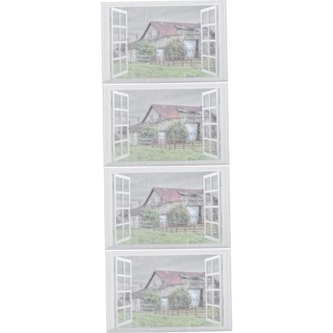 4pièces Autocollant Mural Fausse Fenêtre Décoratif Avec Paysage Naturel Stickers Muraux Amovibles Pour Chambre Salon Et Couloir Pour Décoration Intérieure Et Ambiance (1/5)
