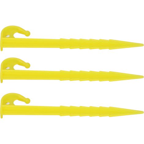 50 Kunststoff-Zeltnägel, 14 cm lang, gezahnt, sehr robust, aus ABS, für den Außenbereich, Strand, Zelt, Camping, Markisen, gelb (1/5)