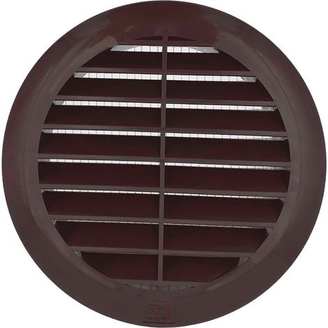 Lot de 1 Grille ronde pour gaine et PVC avec moustiquaire Ø100 Marron (1/5)
