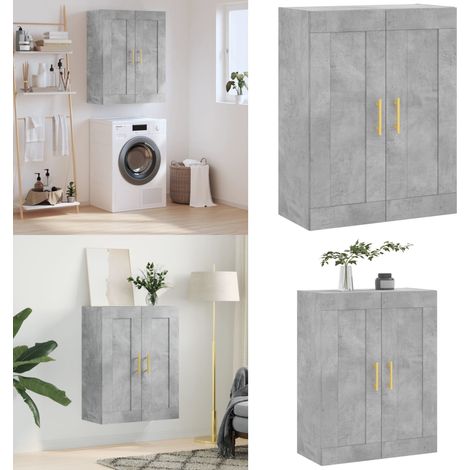 Wandschrank Betongrau 69,5x34x90 cm Holzwerkstoff - Hängeschrank - Wandschrank - Sideboard - Regal - Aufbewahrung - Home & Living