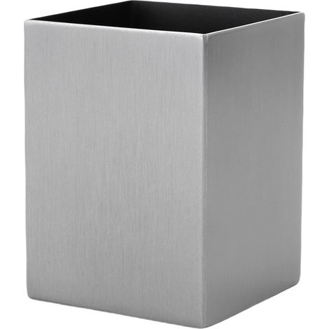 Porte-stylo noir épais en acier inoxydable 304, tasse à crayons carrée multifonctionnelle pour pinceau de maquillage stationnaire (1/5)
