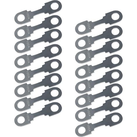 Bande de Fusible Plat Fusible de Voiture Fusibles Plats pour Auto 16pcs Lame de Fusibles pour Auto/Truck/RV/Camion/Moto (100A) (1/5)