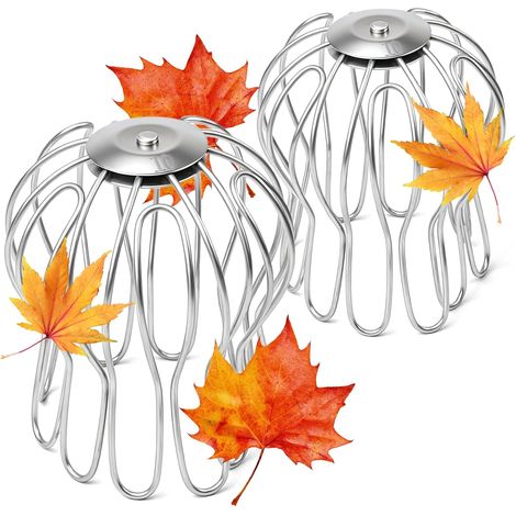 Lot de 2 gouttières de protection contre les feuilles, protection des gouttières, galvanisées, protection contre les feuilles de 87 à 100 mm, réglable, panier de récupération des feuilles, protection (1/5)