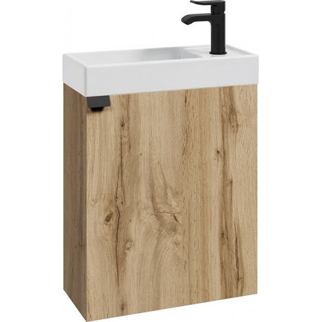 Mobile bagno Keno 50 x 23 cm – Rovere – Mobile lavabo con lavandino