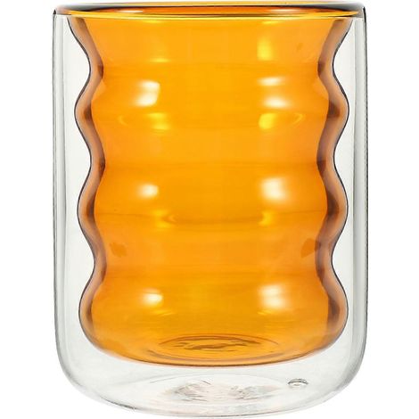 Porte-café en verre empilables (lot de 4), conçu pour les enfants, format compact, usage sain, jaune. (1/5)