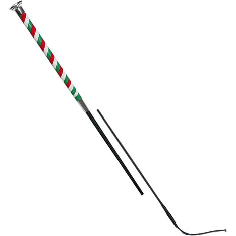 Frustino Fleck da dressage con manico italia e bottone in metallo da 120 cm