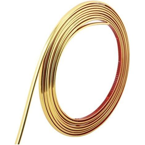 Bande de bordure dorée autocollante flexible, bandes décoratives avec de belles coutures, adaptée aux murs, plafonds, sols, armoires et carreaux de céramique 10 m (1/4)