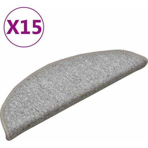 Maison Exclusive - Stufenmatten 15 Stk. 56x17x3 cm Hellgrau Halbr (1/5)