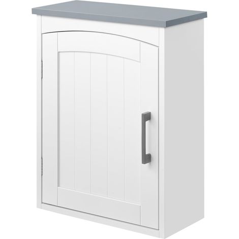 Meuble WC Suspendu Rangement avec Porte 41 x 18,5 x 52 cm Blanc (1/5)