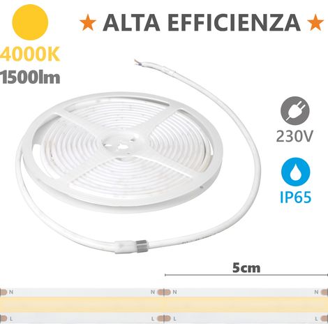 Bande LED Alcapower HEM IP65 5m 15W/m 4000K 1500lm/m Haute Efficacité Classe II Professionnelle - Ruban LED Lumineux Extérieur Intérieur Qualité Pro (1/3)