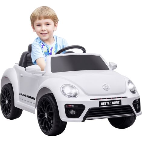 Voiture électrique enfant VW Beetle 3-5 km/h avec télécommande et musique couleur blanche (1/5)