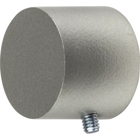 2 pomoli nichel a tappo terminale per tubo tende diametro 20 mm