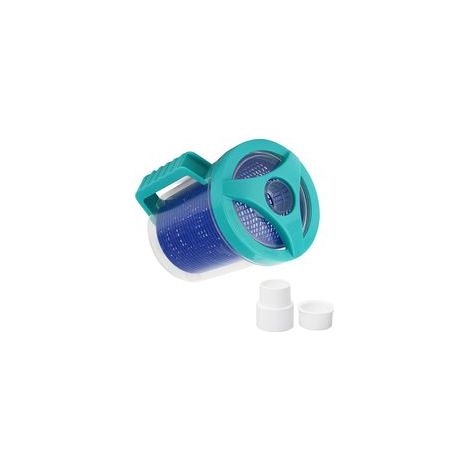 Bac à feuilles de piscine pour aspirateur de piscine, collecteur de feuilles pour aspirateur de piscine avec grand panier en maille en plastique et sac, raccord de filtre pour piscine en ligne (1/4)