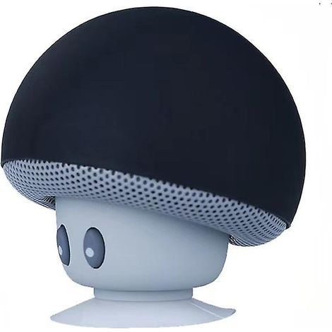 Mini enceinte Bluetooth sans fil étanche en forme de champignon - Couleur : Noir