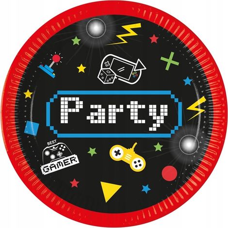 Piatti da gioco Gaming Party, 23 cm, 8 pezzi. (1/2)