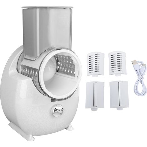 Broyeur de légumes électrique Portable, Rechargeable, multifonctionnel, pour pommes de terre, radis, coupe-légumes, pour la cuisine, blanc