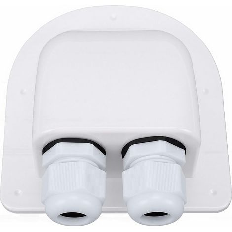 Wasserdichte Doppel-Kabelverschraubungsdose aus ABS-Kunststoff für Solarkabel von 3-7 mm² mit Klebebefestigung für Wohnmobile, Boote und Yachten (1/5)