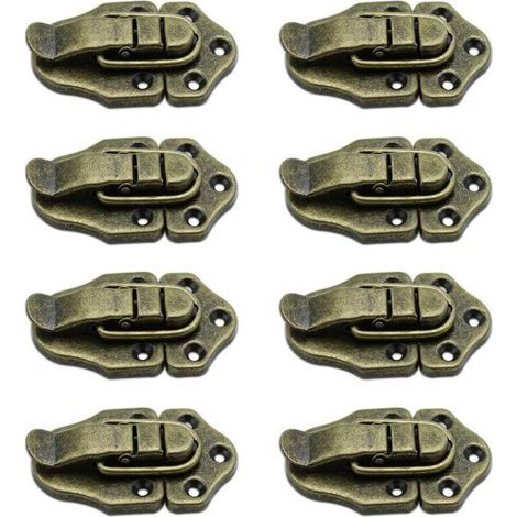 BUNTHAUS Lot de 8 Fermoir à Bascule loquets Vintage Rétro Loquet Bascule pour Coffret à Bijoux Coffrets Cadeaux-Bronze (1/5)