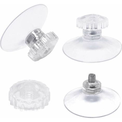 Lot De 30 Ventouses Transparentes Ø 45 mm Avec Filetage Et Écrous Moletés Pour Voiture Camping Vitre Pare Soleil (1/4)