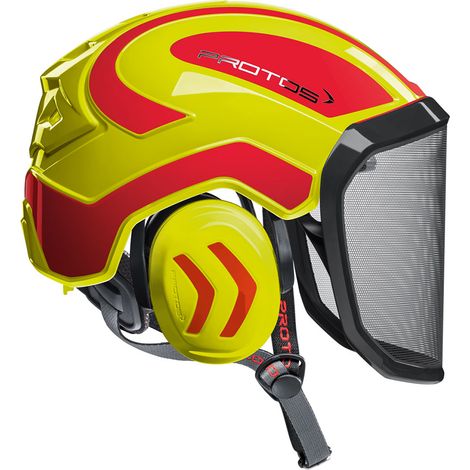 PROTOS® Forsthelm / Schutzhelm KOX Integral Arborist F39 Neongelb/Rot (1/5)