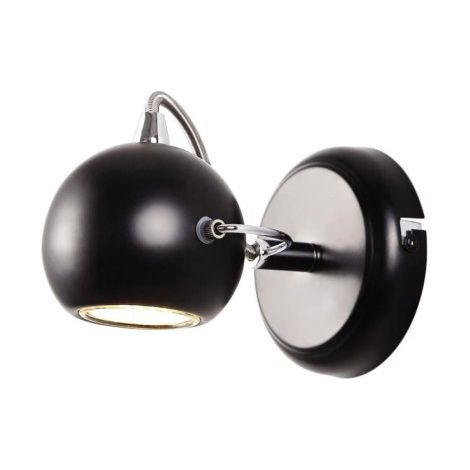 Applique murale noire boule chrome Kaja Salva GU10