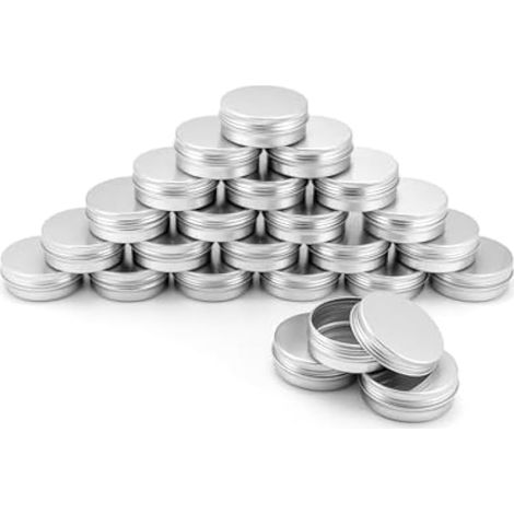 24 pots à crème en aluminium avec couvercles, pots ronds vides de 60 ml (1/5)