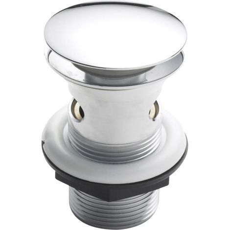 Hudson Reed Easy-Clean Push Button Basin Waste Chrome - Slotted (1/2)