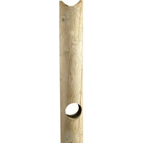 Palo tondo 12x150 cm con sella e foro in legno impregnato in autoclave (1/2)