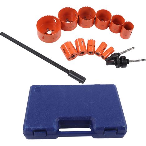 14 PCS Kit de scies cloches orange HSS coupe lisse haute dureté outils de coupe métal pour tube acier liège (1/5)