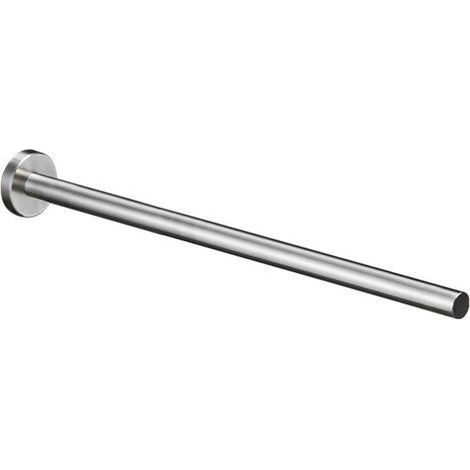 Un porte-serviettes en inox brossé argenté pour un montage mural dans la salle de bain (1/4)