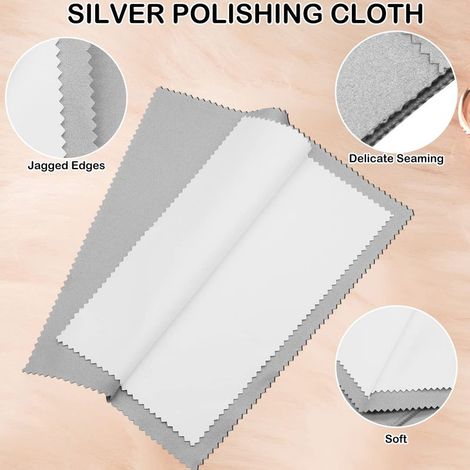 4 Chiffons de Polissage pour Bijoux en Argent, Double Face, Sterling, Or et Platine (1/4)