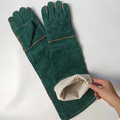 Pair Bissfeste Handschuhe für den Umgang mit Tieren, Sicherheitshandschuhe aus Leder für die Arbeit mit Schlangen, Eidechsen und Reptilien, 60 cm (1/4)