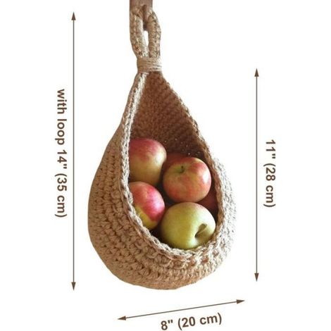 Paniers De Fruits Et Légumes Suspendus Au Mur, Corbeille De Fruits Ou De Légumes, Panier De Rangement Suspendu De Cuisine (XL) (1/5)