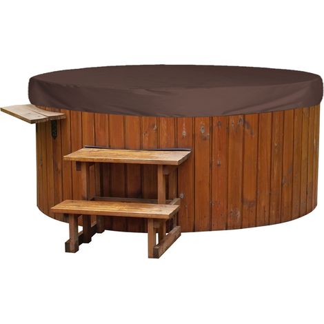 Housse de baignoire ronde imperméable d'extérieur en taffetas de polyester argenté (190 mm), housse anti-poussière pour auvent extérieur, housse imperméable et résistante aux produits chimiques d'usag (1/5)
