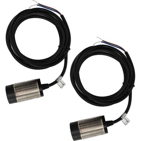 BERM@2 ensembles vendus par unité, diamètre 30 mm, interrupteur de proximité inductif à boîtier métallique haut profil, contact normalement ouvert (NO) à deux fils NPN CC, 6-36 V CC, distance de détec (1/5)