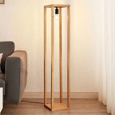 [NEUWERTIG] B-Ware Lucande Sedrik Stehleuchte Standlampe Wohnzimmer Kastenform Schwarz Modern (1/2)