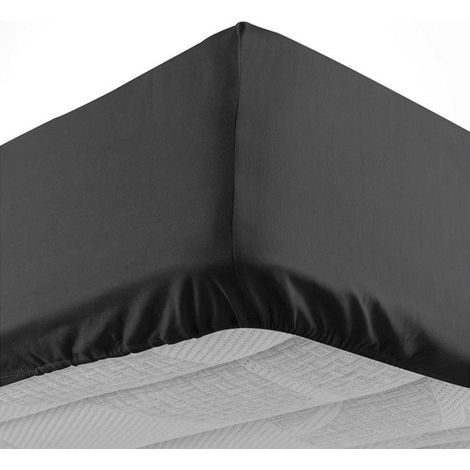 Drap Housse "Lina" 180x200cm Noir (1/5)