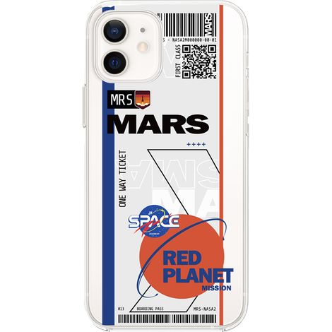 iPhone 12 Mini Hülle, transparent, Silikon Flexi, Ticket to Mars (1/5)