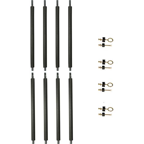 KANGUI Lot de 4 poteaux de filet trampoline Ø25 mm Jumpi - Hauteur filet 180 cm (1/5)