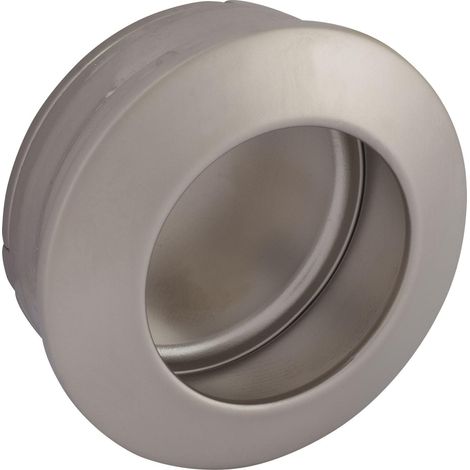 Poignée de porte coulissante Ø 36 mm, zinc moulé sous pression nickelé mat