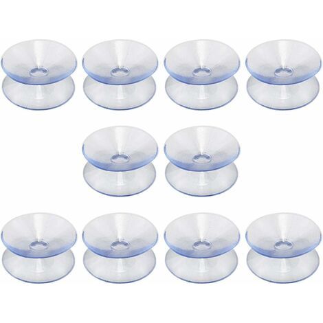 Ventouses double face compatibles avec dessus de table en verre, 10 ventouses sans crochets, ventouses pour miroir multifonctionnel, double face en verre antidérapant(30mm)