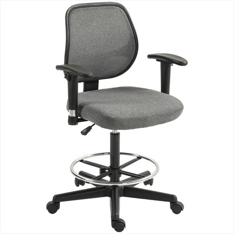 Chaise de bureau haute réglable avec accoudoirs et roulettes (1/5)