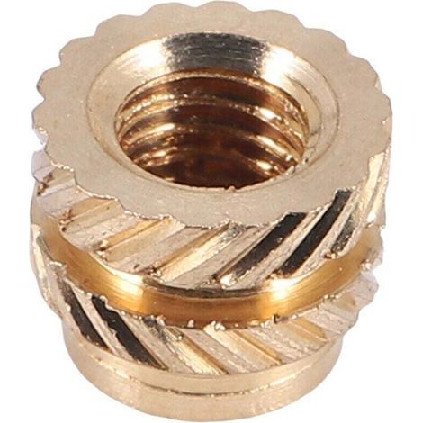 100 pezzi di dadi a inserto incassati in ottone filettati M3 zigrinati e resistenti al calore, M3X5X4, per stampanti 3D 2.4 ecc. (1/4)