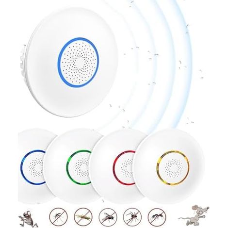 Lot de 2 répulsifs à ultrasons - Protection professionnelle contre les souris, insectes, araignées et mites en intérieur