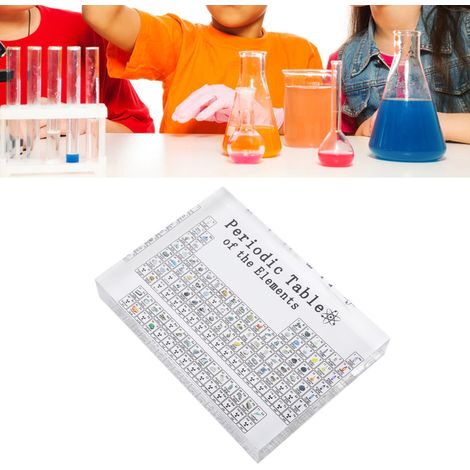 Periodensystem aus schwarzem Acryl mit chemischen Elementen – alphabetisches Poster für Unterricht und Dekoration