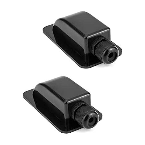 IP68 Waterproof Solar Cable Gland Entry Box 1 Way Weatherproof Caravan Boat ABS Cable Cover Black (1/5)