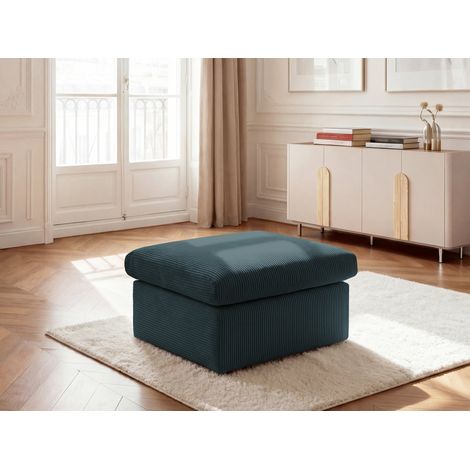 BOBOCHIC - Pouf ENORE tissu velours côtelé Bleu foncé (1/5)