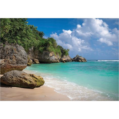 Fototapete Strand Ozean Landschaft – Moderne Großformat Wandtapete 400x280 cm – Für Wohnzimmer & Schlafzimmer