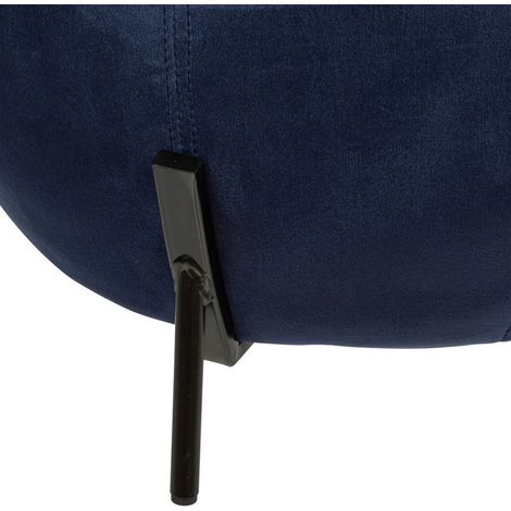 Pouf en velours "Calabaza" Atmosphera - Bleu - Bleu -