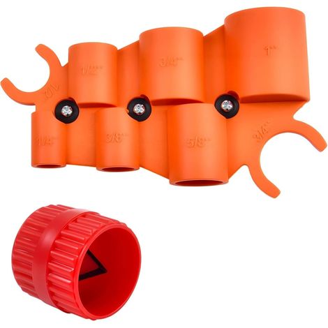 1/4" - 1" Jauge de profondeur et kit d’outils d’ébavurage de tuyaux Outil d’élimination de morsure Mesure du diamètre intérieur extérieur Alésoir pour PVC PPR Laiton Aluminium Cuivre (1/5)